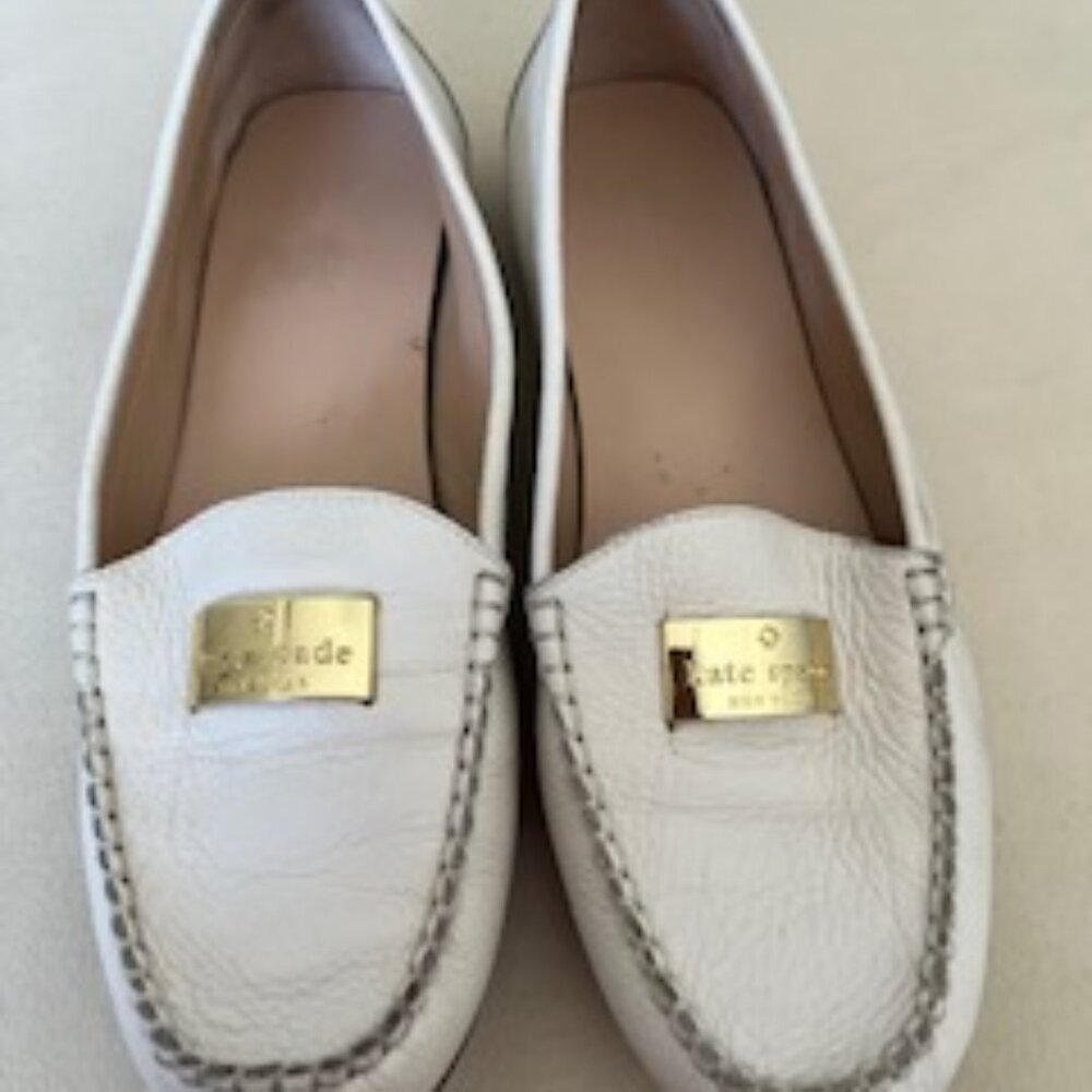 Kate Spade New York Corrie Slip-on Leather Loafers in White